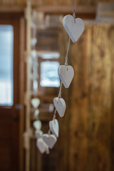 Wooden banner - hearts